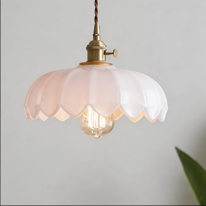 Nordic Floral Glass Adjustable Mini Pendant Light
