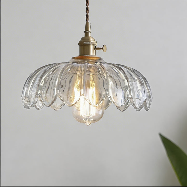 Nordic Floral Glass Adjustable Mini Pendant Light