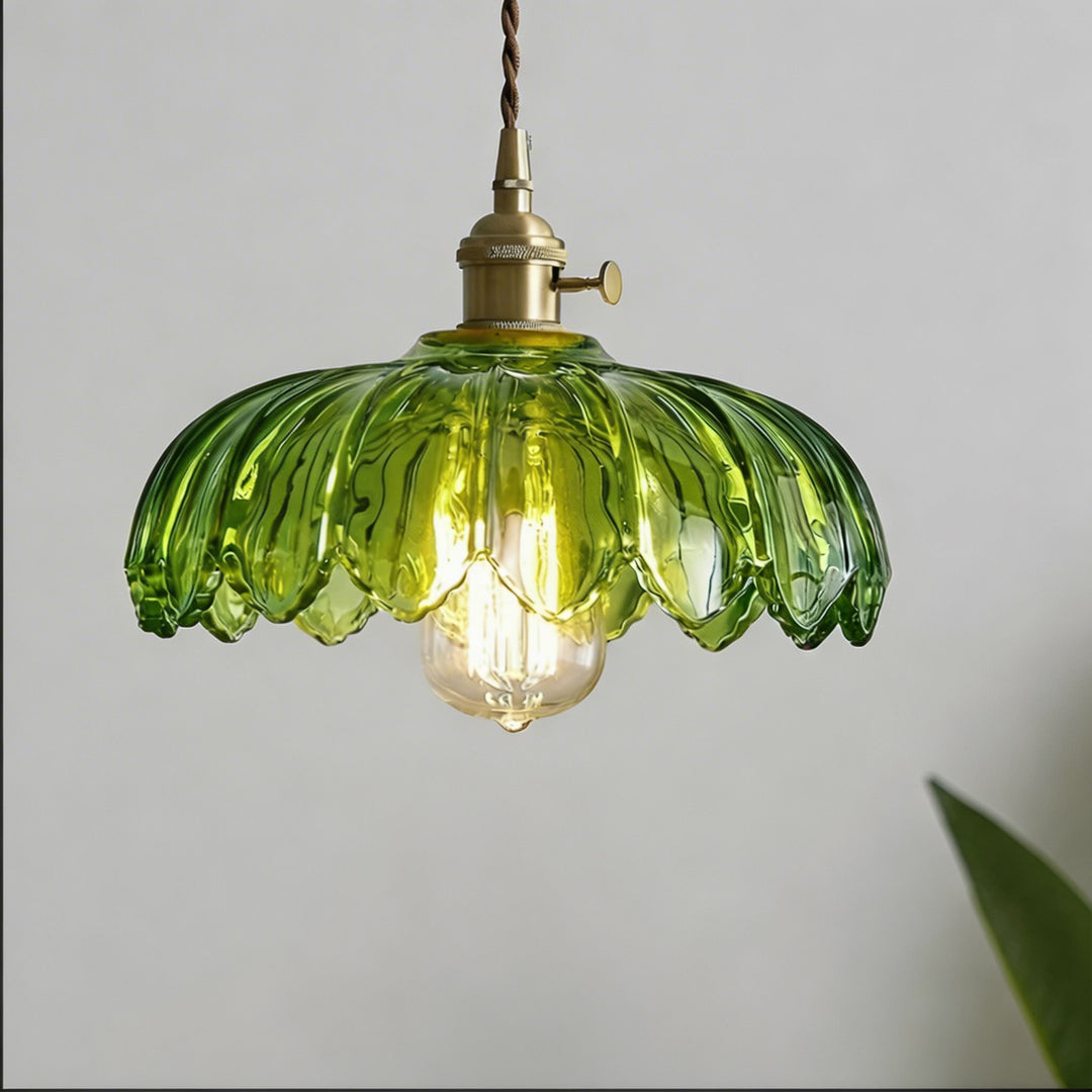 Nordic Floral Glass Adjustable Mini Pendant Light