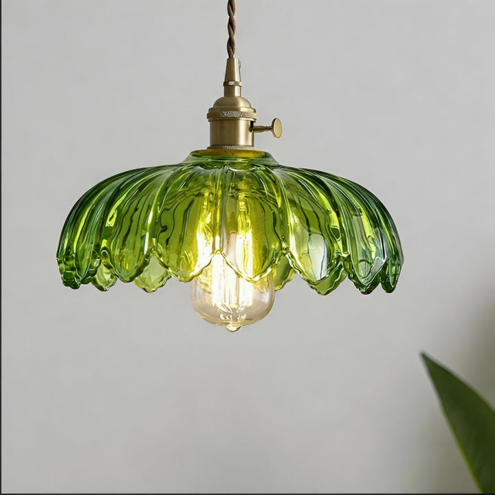 Nordic Floral Glass Adjustable Mini Pendant Light