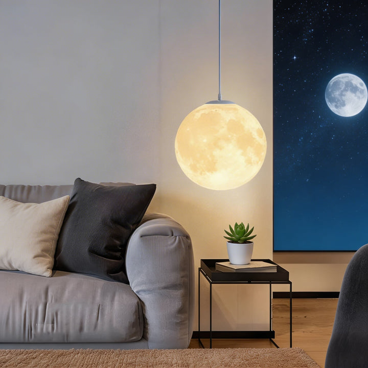 Modern Moon Globe Adjustable Hanging Pendant Light