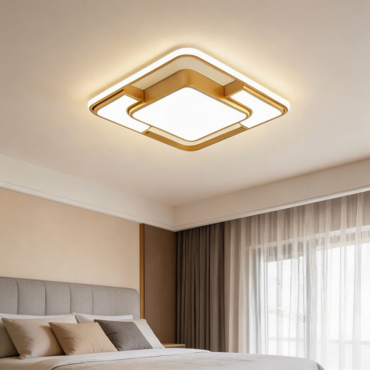 Modern Flush Mount Ceiling Light LED Acrylic Shade Energy Efficient Minimalist Design 3D Geometric Fixture
