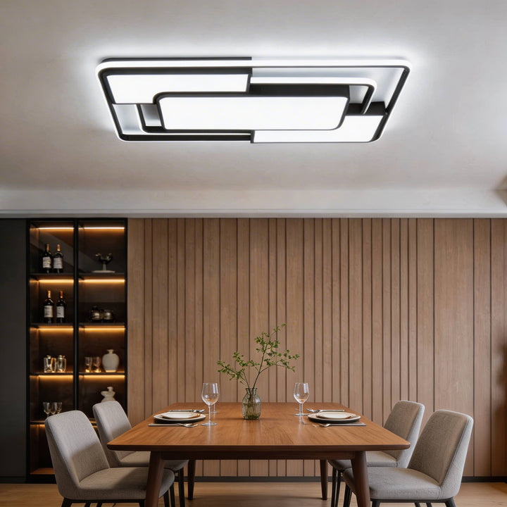 Modern Flush Mount Ceiling Light LED Acrylic Shade Energy Efficient Minimalist Design 3D Geometric Fixture