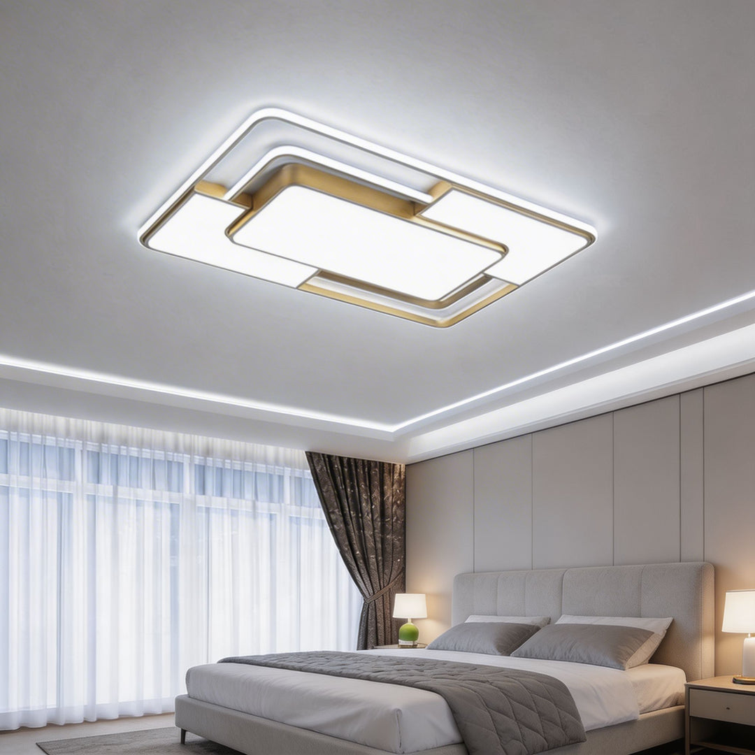 Modern Flush Mount Ceiling Light LED Acrylic Shade Energy Efficient Minimalist Design 3D Geometric Fixture