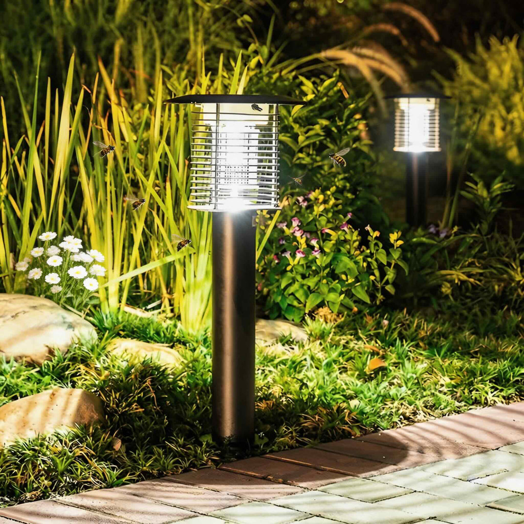 Modern Solar Pathway Lights with Dual Charging 304 Stainless Steel LED Illumination for Outdoor Use