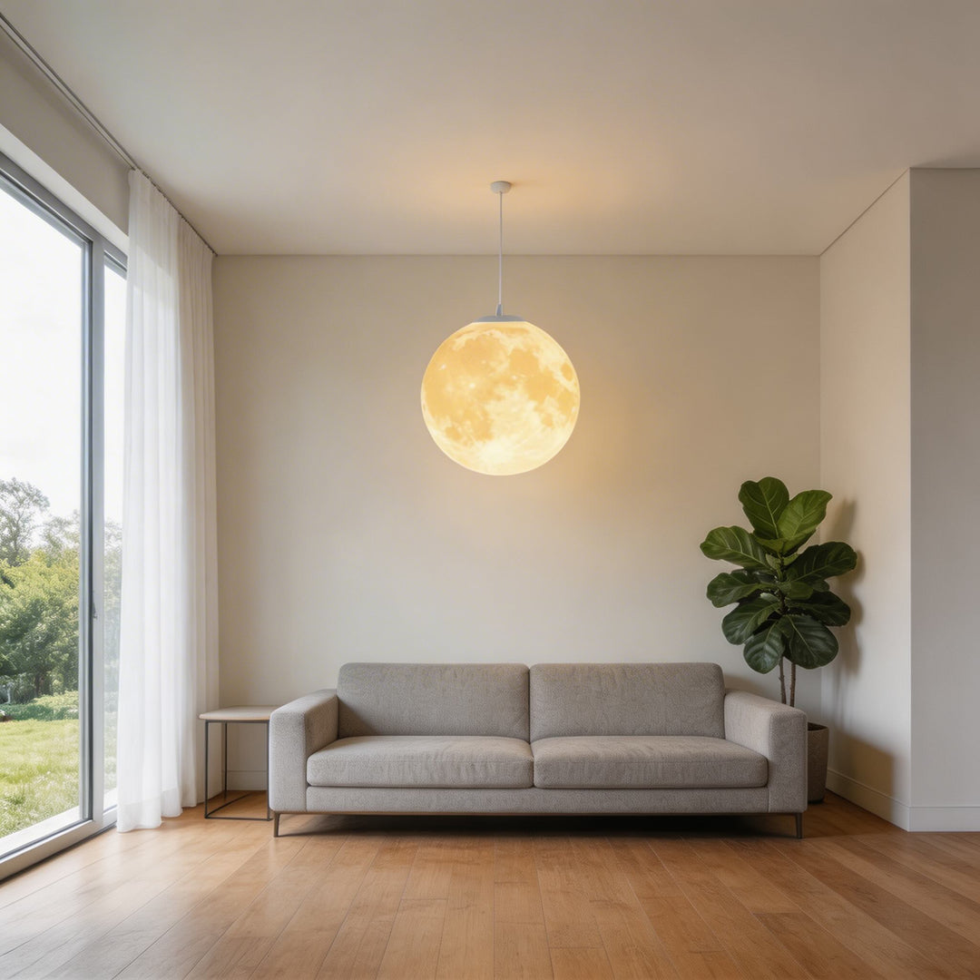 Modern Moon Globe Adjustable Hanging Pendant Light