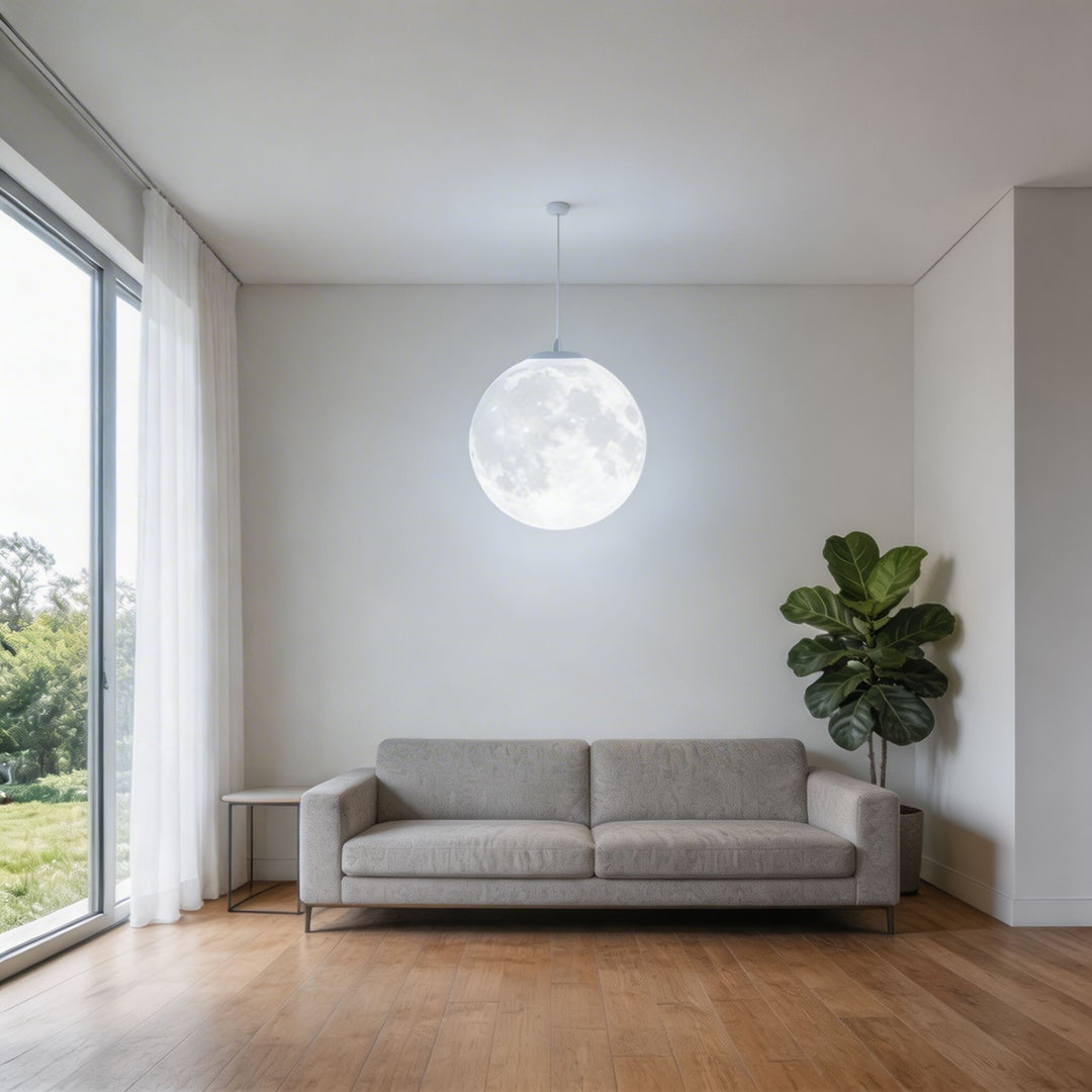 Modern Moon Globe Adjustable Hanging Pendant Light