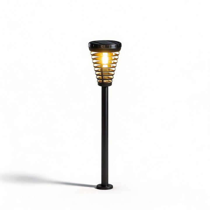 Modern Solar Garden Lights Outdoor Pathway LED Open Cone Design Waterproof ABS Intelligent Control