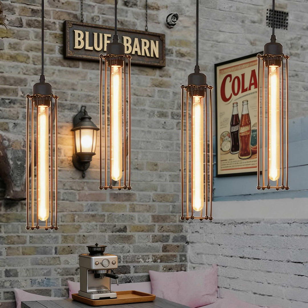 Industrial Black Linear Kitchen Island Pendant Light