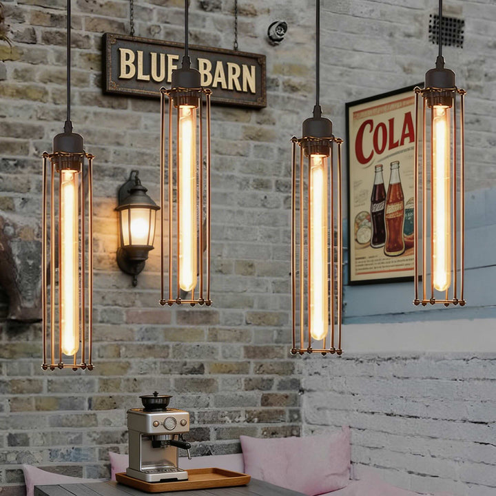 Industrial Black Linear Kitchen Island Pendant Light