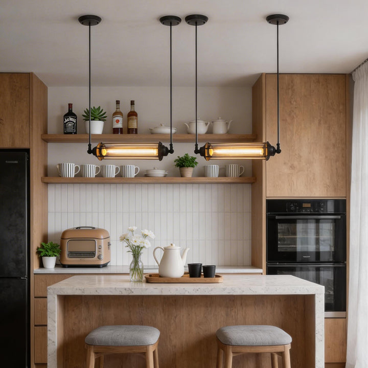 Industrial tube pendant light modern kitchen island lighting vintage style hanging light fixture ceiling lighting
