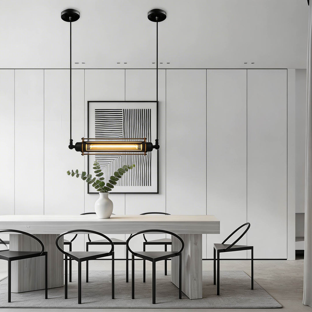 Industrial Black Linear Kitchen Island Pendant Light