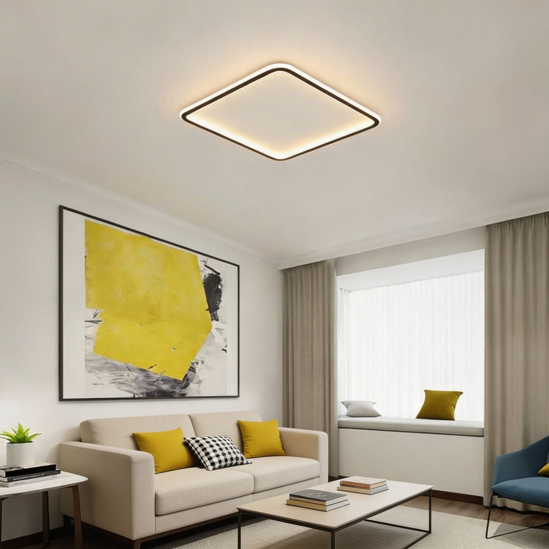 Modern LED Ceiling Light Flush Mount Aluminum Dimmable 100W with PMMA Diffuser for Living Room Bedroom