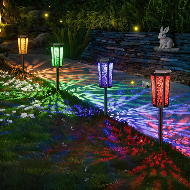 Retro Solar Pathway Lights Ground Mounted ABS LED Waterproof with Dusk-to-Dawn Sensor