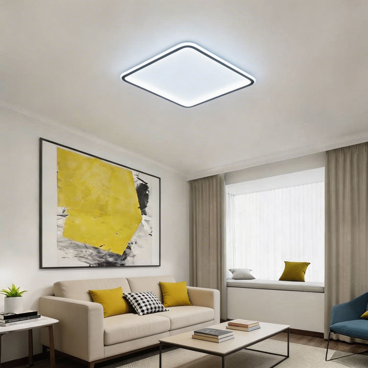 Modern LED Ceiling Light Flush Mount Aluminum Dimmable 100W with PMMA Diffuser for Living Room Bedroom
