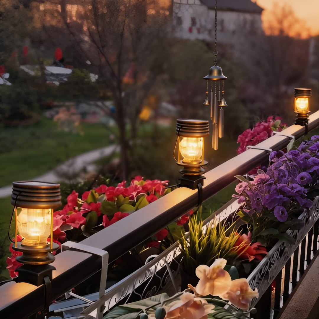 Modern Solar Powered Outdoor Lantern with Waterproof ABS Plastic and Built-in Light Sensor for Garden and Patio