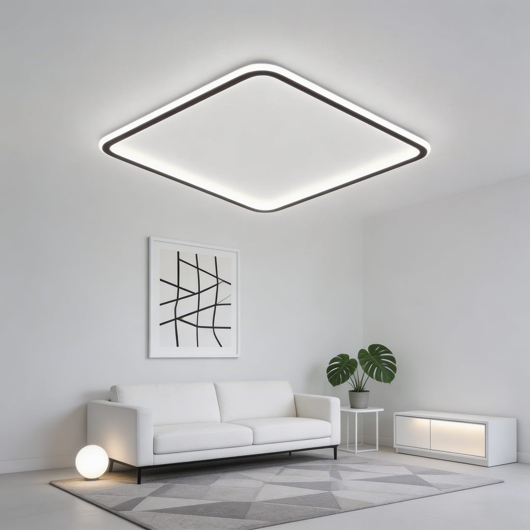 Modern LED Ceiling Light Flush Mount Aluminum Dimmable 100W with PMMA Diffuser for Living Room Bedroom