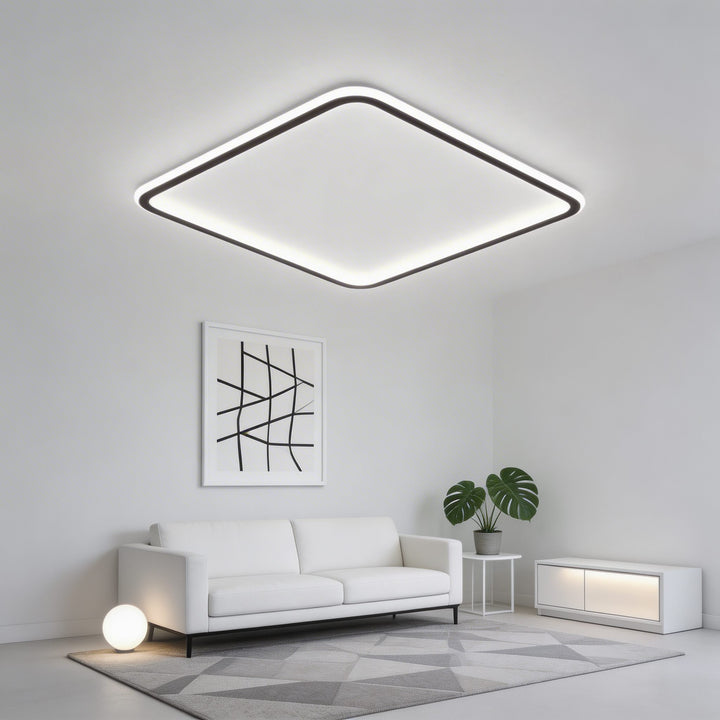 Modern LED Ceiling Light Flush Mount Aluminum Dimmable 100W with PMMA Diffuser for Living Room Bedroom