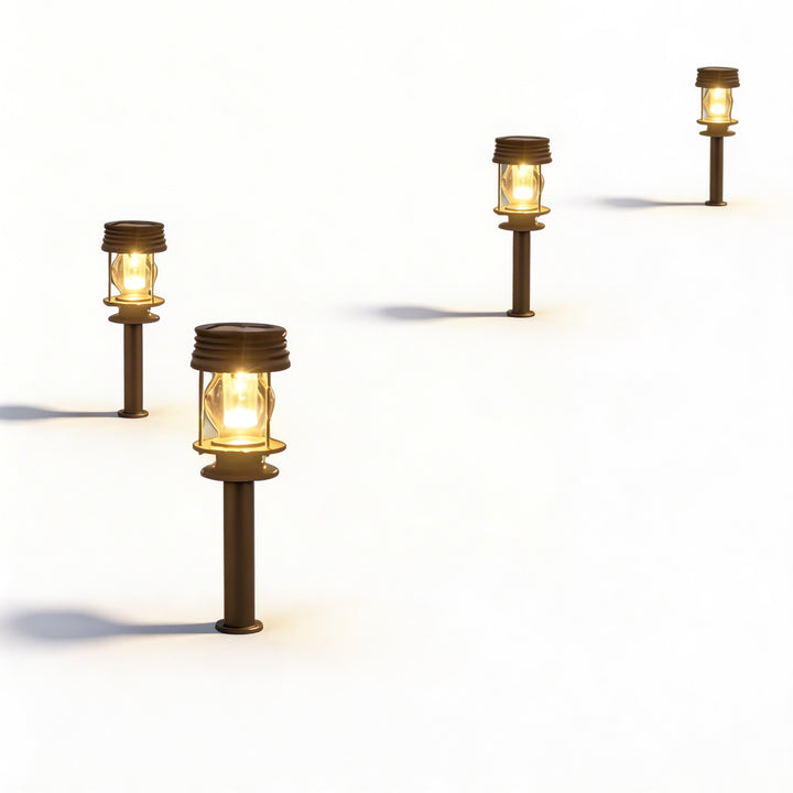 Modern Solar Powered Outdoor Lantern with Waterproof ABS Plastic and Built-in Light Sensor for Garden and Patio