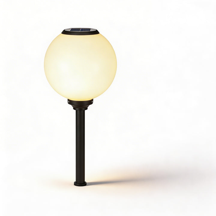 Modern Solar Pathway Light Adjustable Brightness Waterproof Aluminum LED Round Ball Design