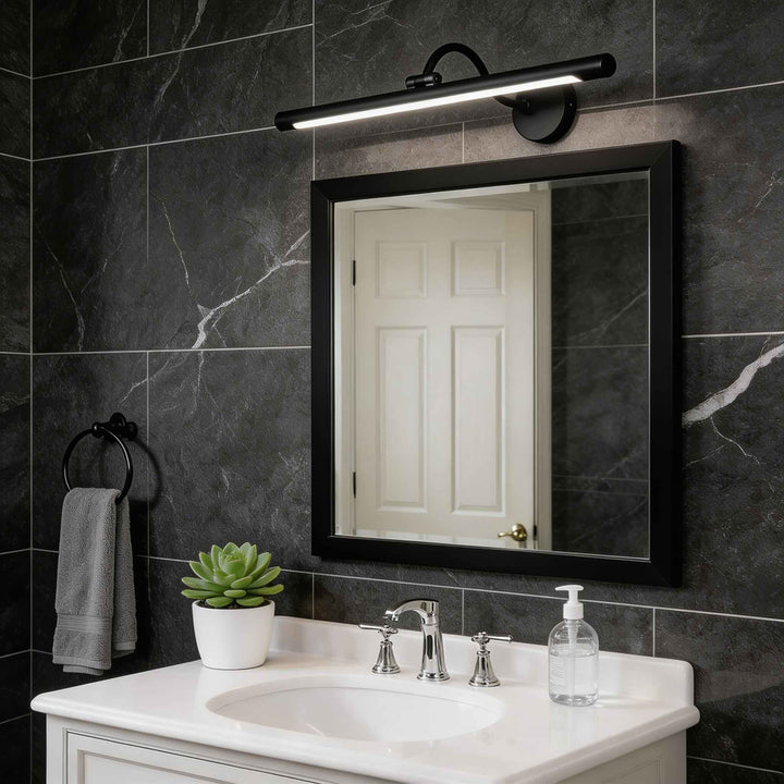Modern LED Vanity Light Bar Wall Mounted Copper and Acrylic Shade Adjustable 240° Neutral Light for Bathroom Lighting