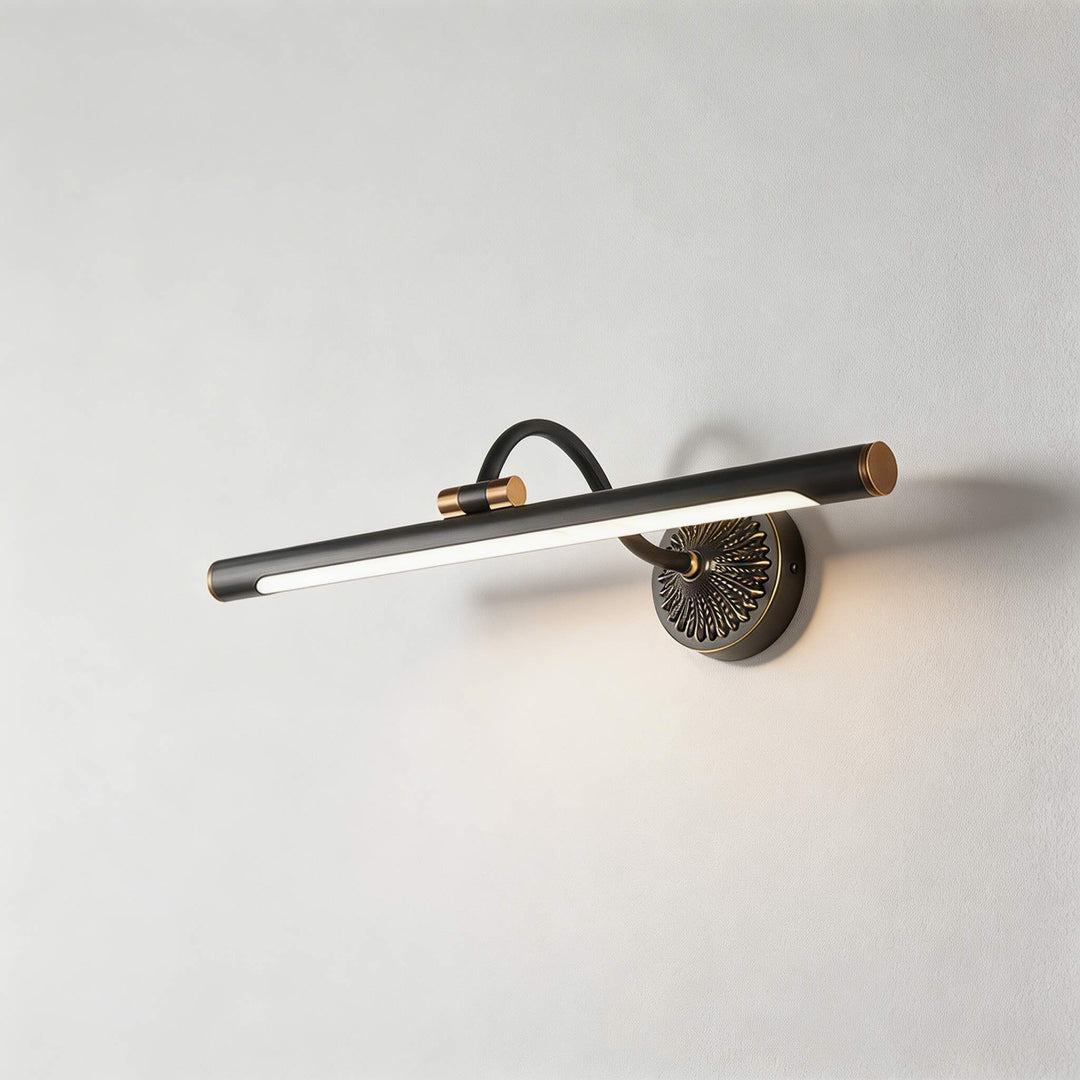 Modern LED Vanity Light Bar Wall Mounted Copper and Acrylic Shade Adjustable 240° Neutral Light for Bathroom Lighting