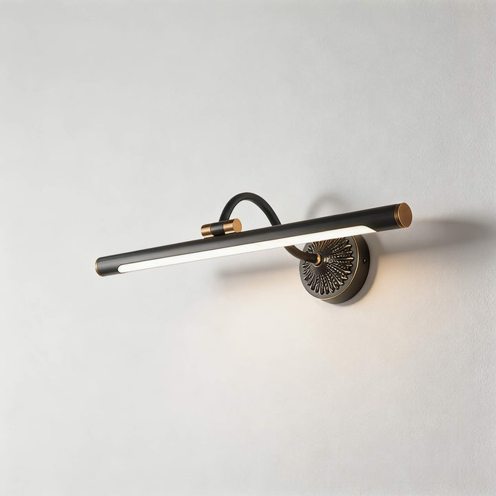 Modern LED Vanity Light Bar Wall Mounted Copper and Acrylic Shade Adjustable 240° Neutral Light for Bathroom Lighting