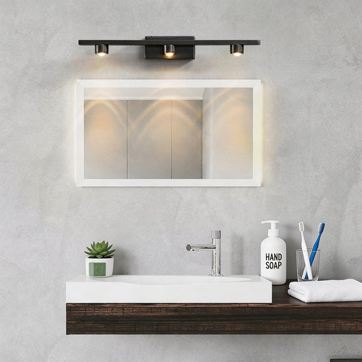 Modern Black Bathroom Vanity Light Bar Wall Mounted LED Glass 3000K Warm Light