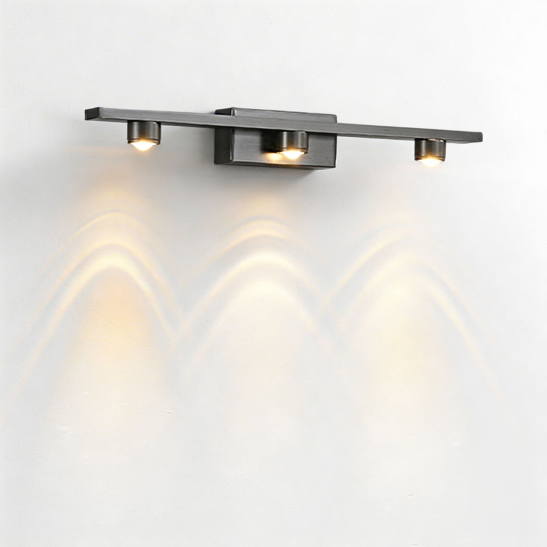 Modern Black Bathroom Vanity Light Bar Wall Mounted LED Glass 3000K Warm Light