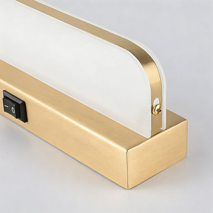 Modern LED Bathroom Vanity Lights Wall Mounted with Polished Iron Trim and Ambient Glow