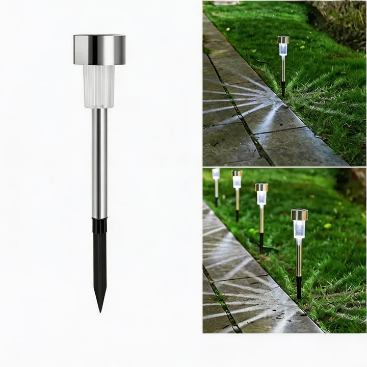 Solar Garden Lights Waterproof Stake-In LED Outdoor Lanterns Automatic Dusk-to-Dawn Eco-Friendly
