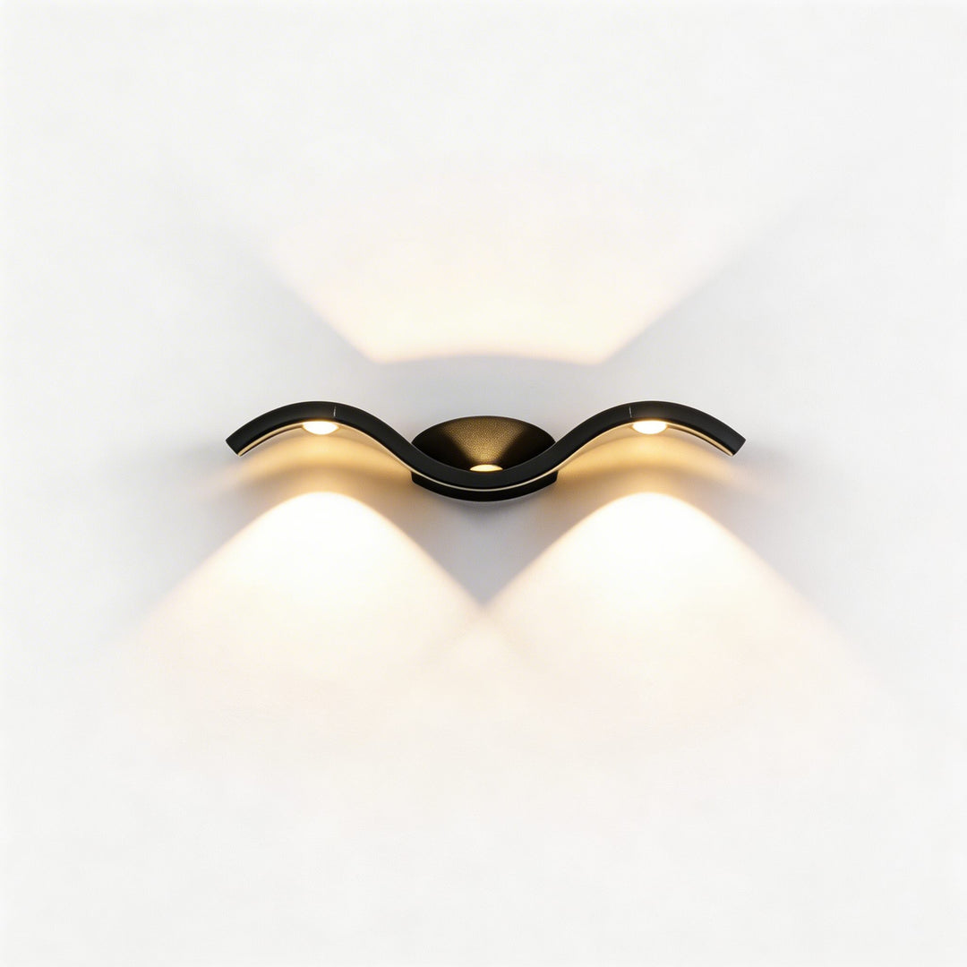 Modern Outdoor Wall Sconce Up Down Die-Cast Aluminum LED Waterproof 9W 3-Light Fixture