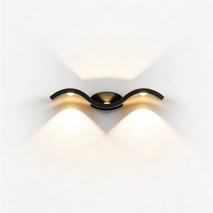Modern Outdoor Wall Sconce Up Down Die-Cast Aluminum LED Waterproof 9W 3-Light Fixture