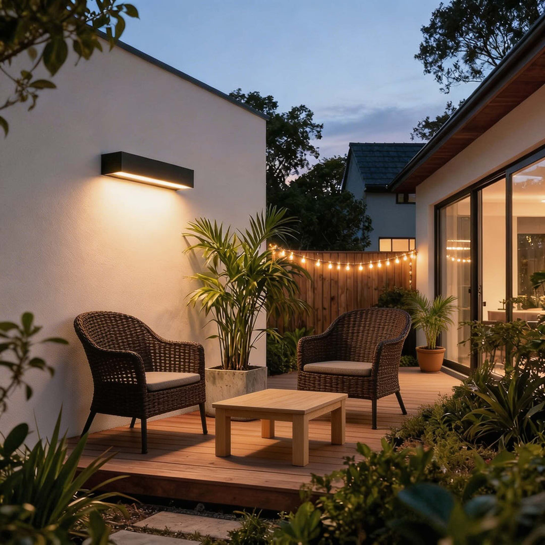 Modern Outdoor Wall Light Linear Mount Waterproof Aluminum LED Adjustable Color Temperature