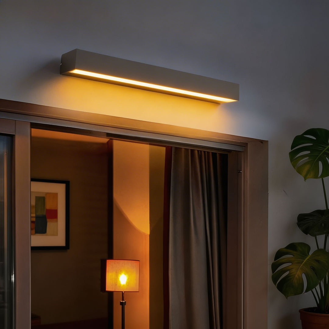 Modern Outdoor Wall Light Linear Mount Waterproof Aluminum LED Adjustable Color Temperature