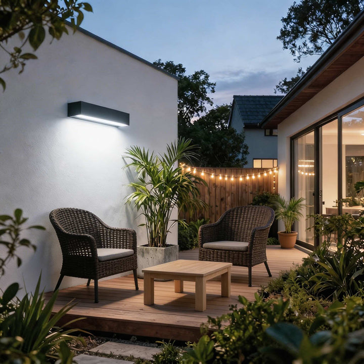 Modern Outdoor Wall Light Linear Mount Waterproof Aluminum LED Adjustable Color Temperature