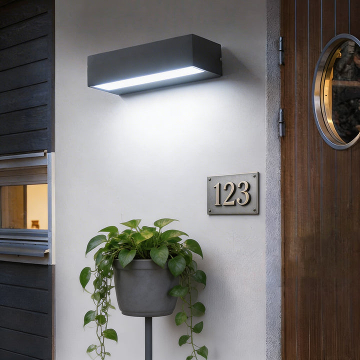 Modern Outdoor Wall Light Linear Mount Waterproof Aluminum LED Adjustable Color Temperature