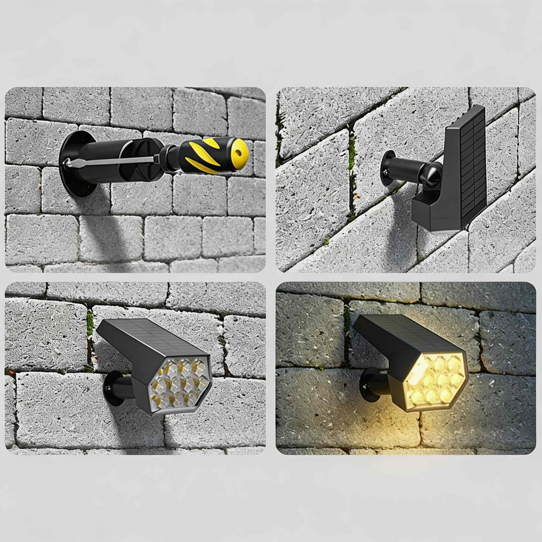 Solar Garden Lights 92 LED Adjustable Waterproof Solar Spot Light with 3 Brightness Modes for Outdoor Use