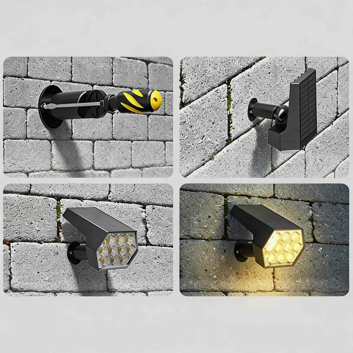 Solar Garden Lights 92 LED Adjustable Waterproof Solar Spot Light with 3 Brightness Modes for Outdoor Use