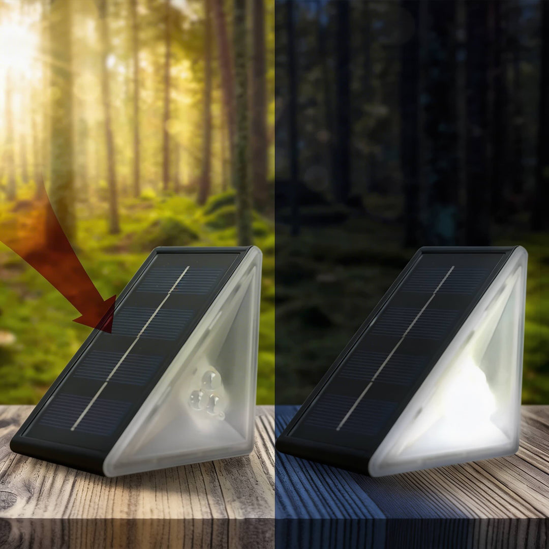Solar Step Lights Outdoor IP67 Waterproof Adjustable Energy Saving Automatic Sensor for Exterior Steps