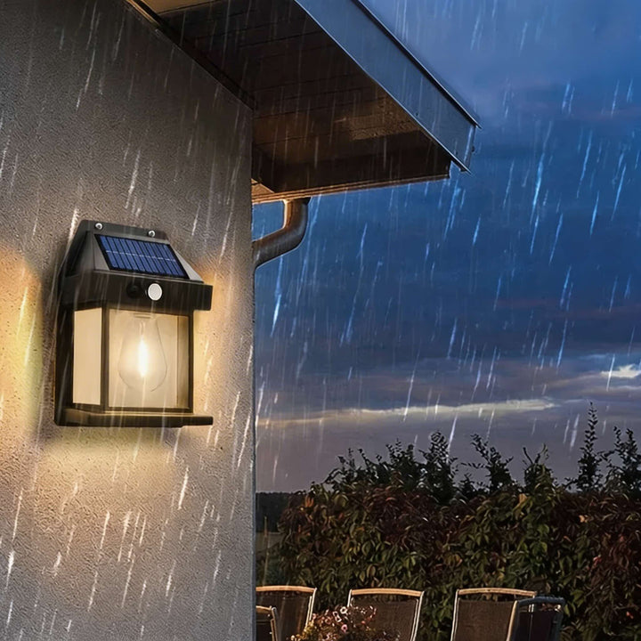 Solar Outdoor Wall Light Motion Sensor Waterproof ABS Fixture with Adjustable Modes for Garden Patio