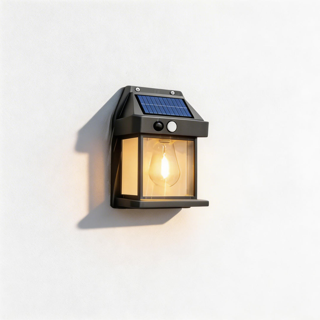 Solar Outdoor Wall Light Motion Sensor Waterproof ABS Fixture with Adjustable Modes for Garden Patio