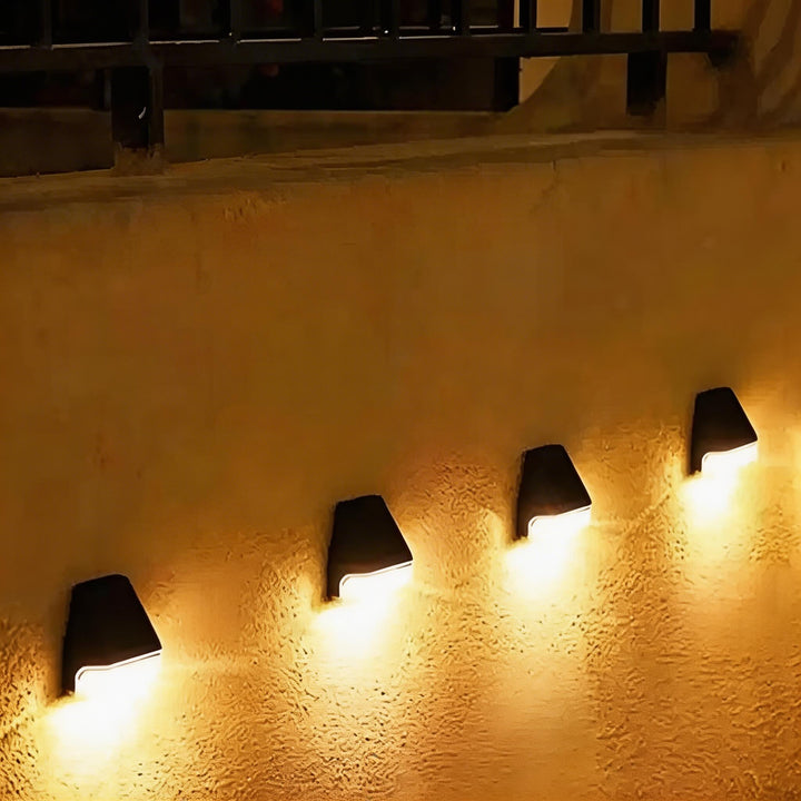 Modern Outdoor Solar Wall Light Waterproof Plastic Motion Sensor LED for Garden Pathway Fence