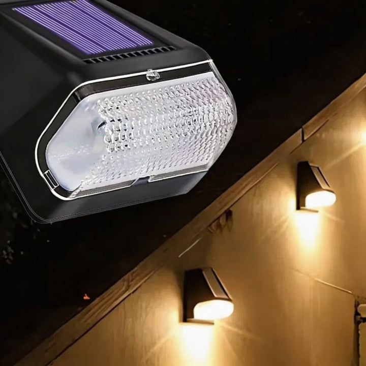 Modern Outdoor Solar Wall Light Waterproof Plastic Motion Sensor LED for Garden Pathway Fence