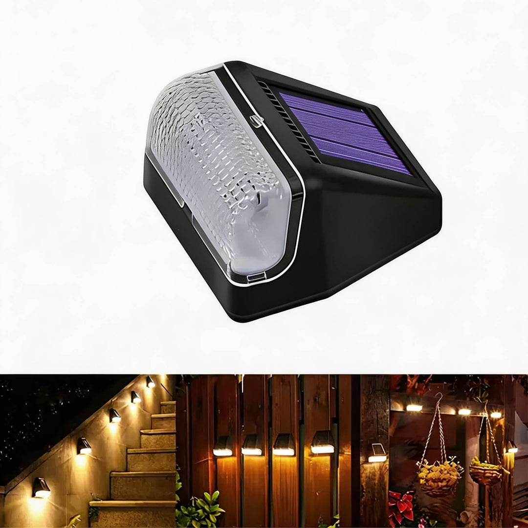 Modern Outdoor Solar Wall Light Waterproof Plastic Motion Sensor LED for Garden Pathway Fence