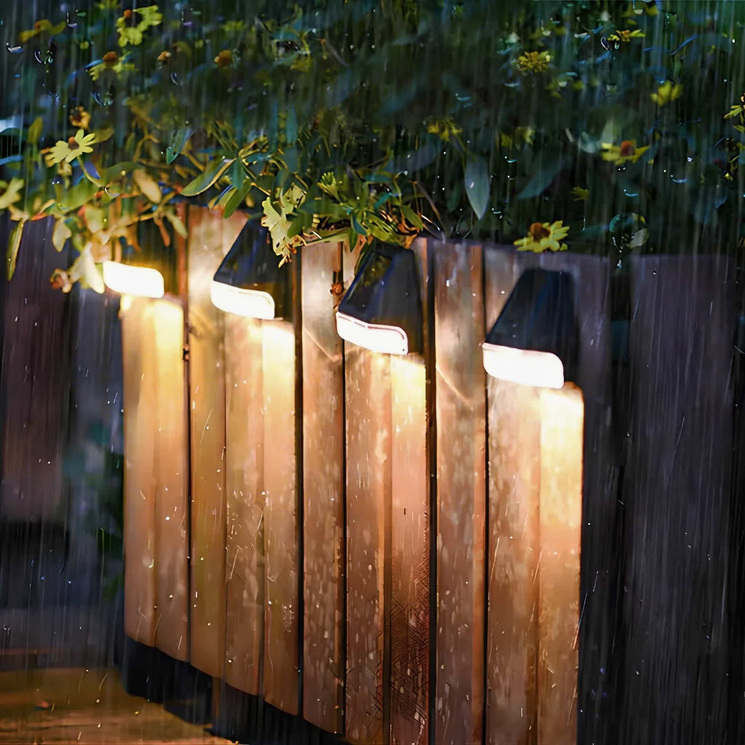 Modern Outdoor Solar Wall Light Waterproof Plastic Motion Sensor LED for Garden Pathway Fence