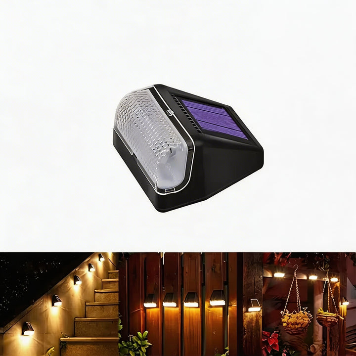 Modern Outdoor Solar Wall Light Waterproof Plastic Motion Sensor LED for Garden Pathway Fence