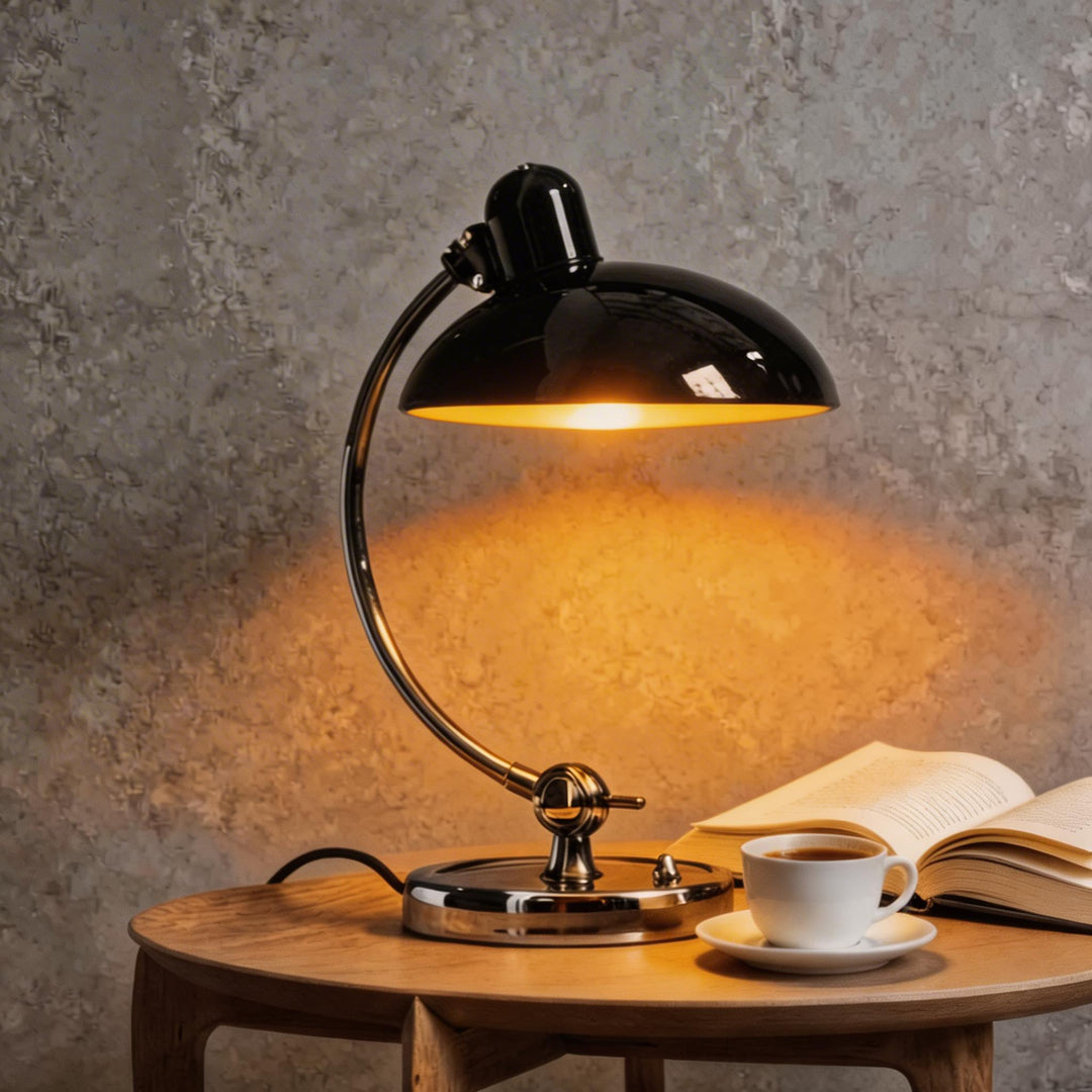 Modern Adjustable Desk Lamp Metal E27 Bulb Inline Switch Dimmable W11.2 in x H16.7 in for Home Office Lighting