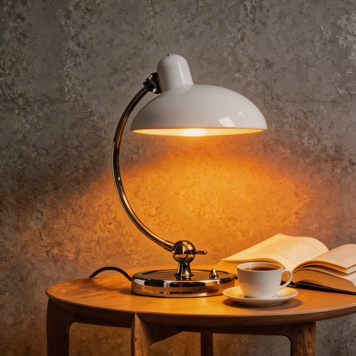 Modern Adjustable Desk Lamp Metal E27 Bulb Inline Switch Dimmable W11.2 in x H16.7 in for Home Office Lighting