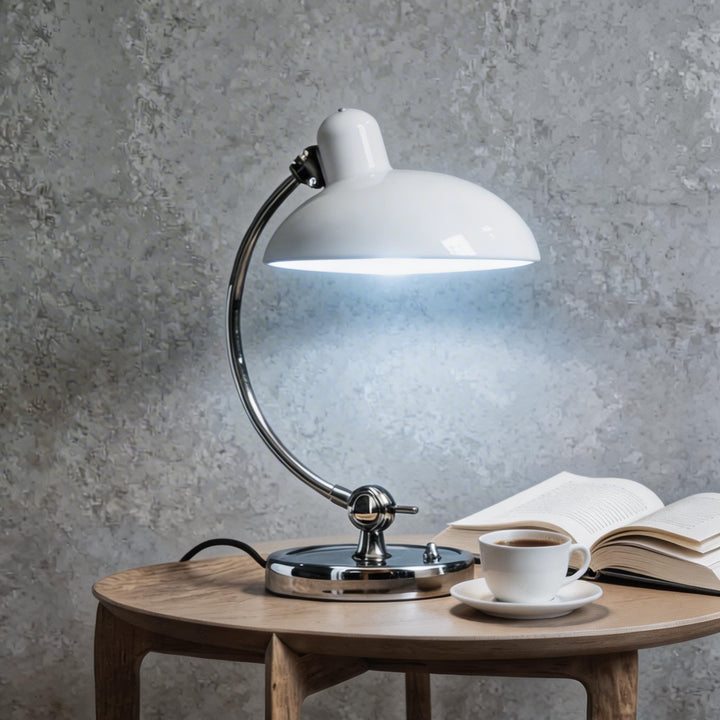 Modern Adjustable Desk Lamp Metal E27 Bulb Inline Switch Dimmable W11.2 in x H16.7 in for Home Office Lighting
